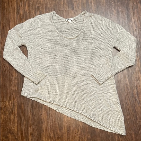 Helmut Lang Asymmetrical Scoop Neck Alpaca Blend Luxury Sweater Small